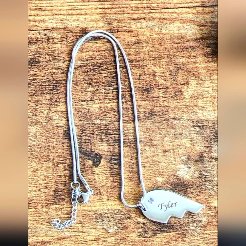 3 for $18 TYLER Silver Named Half Heart Name Neckacle NWOT